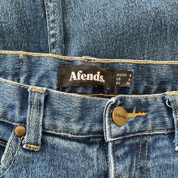 Afends Dark Wash Junky Skinny Mid Rise Jeans - Picture 6 of 8